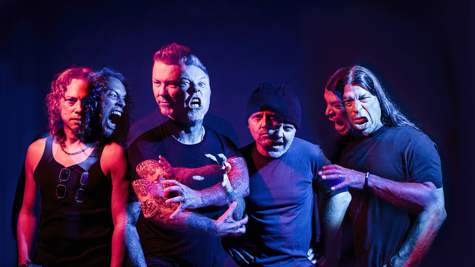 Integrantes do Metallica promovendo o álbum Hardwired