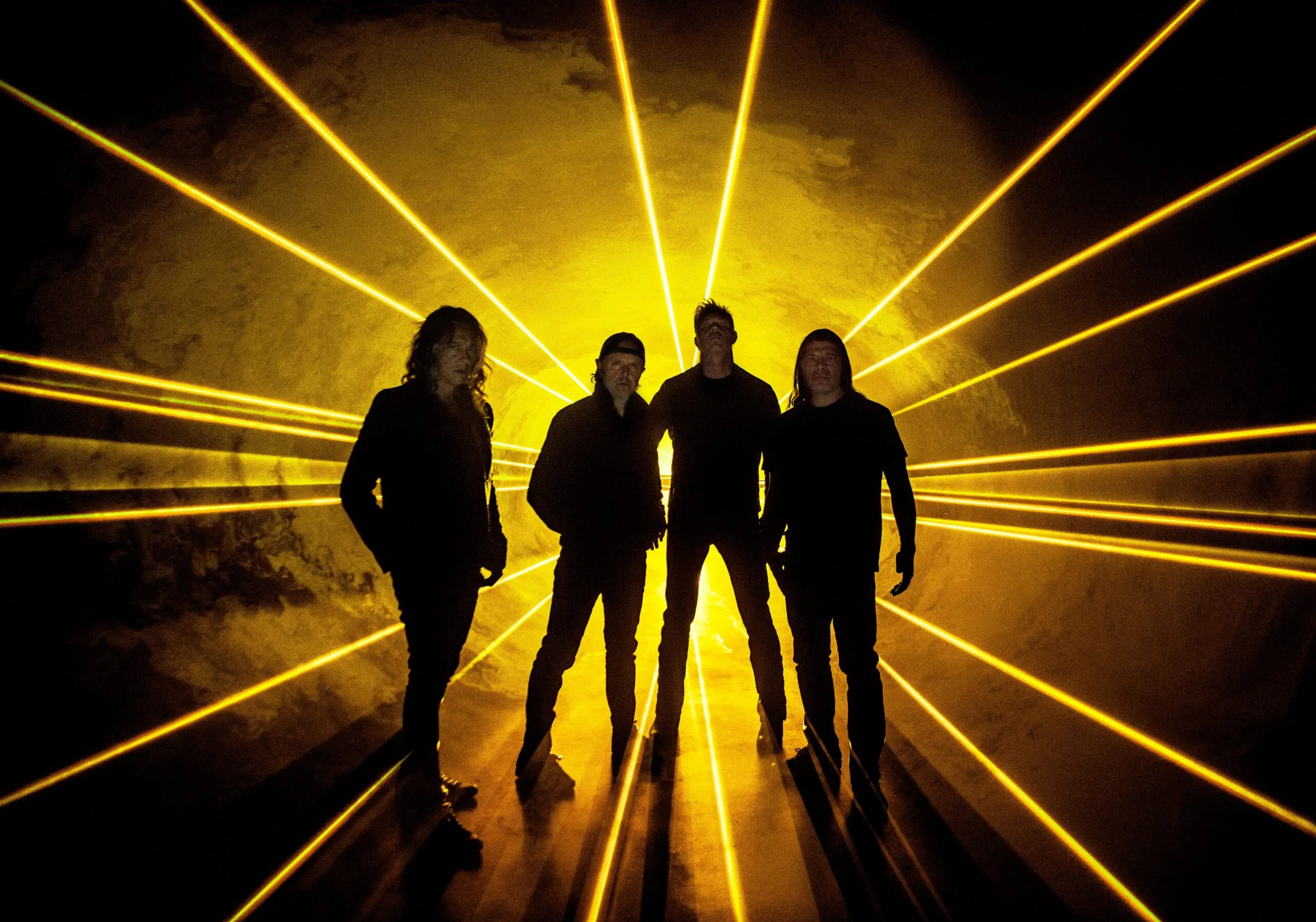 Imagem da banda Metallica em performance ao vivo