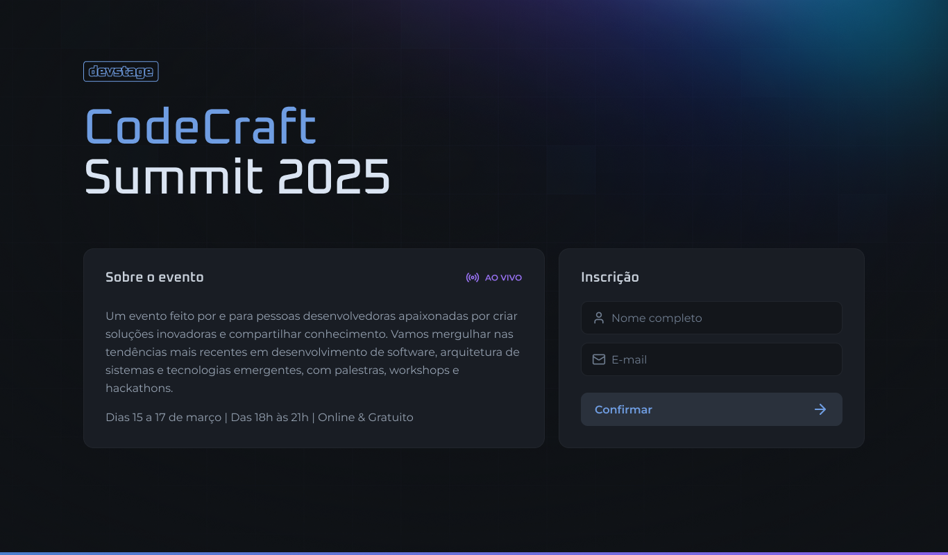 Imagem do Projeto Frontend DevStage